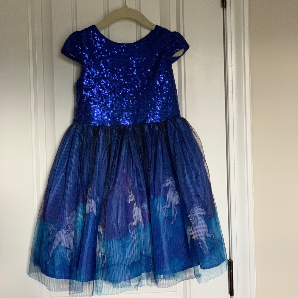 Blue sparkle unicorn dress